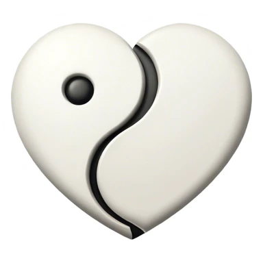 Ying Yang shaped as a heart sticker