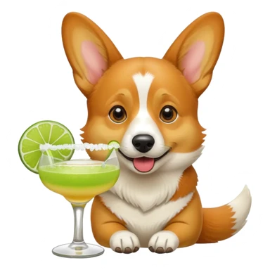 Corgi with margarita sticker