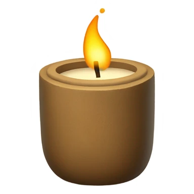 candle in brown concrete ridged vessel sticker