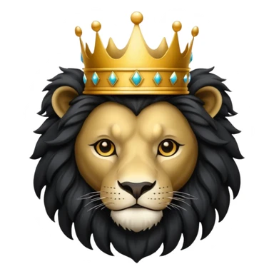 Black lion with a crown  sticker