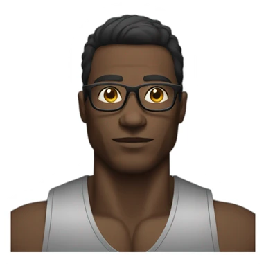 Black muscles man wearing glasses sticker