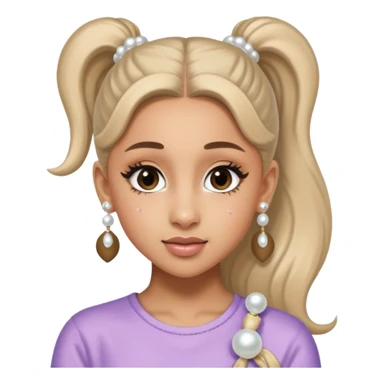 Ariana grande with a pony tail and pearl earrings  sticker