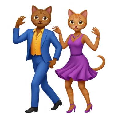 Cats couple salsa dancing  sticker