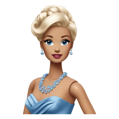Silkstone Barbie in beautiful blue evening gown  sticker