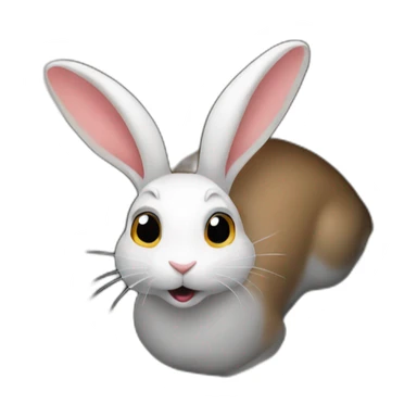 rabbit lurking out of a whole in the ground sticker