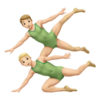 Two men playing leap frog in skin colored leotards sticker