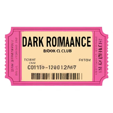 Movie ticket saying dark romance book club admit one sticker