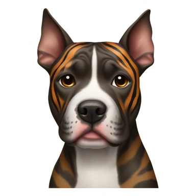 pitbull terrier dark brindle tiger stripes sticker
