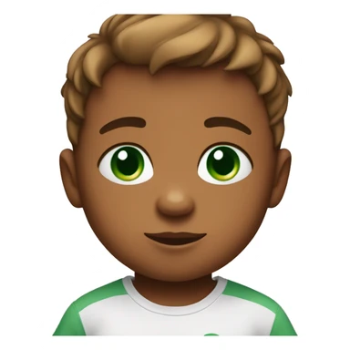 baby boy with green eyes wearing a t-shirt with a teddy bear on it sticker