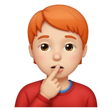 Emoji gêné les joues rose avec un doigt dans la bouche et les yeux qui regarde sur le côté iOS  sticker