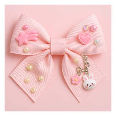 kpop bow with tiny charms and beads, cute and trendy sticker