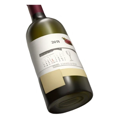 Bottle of wine on a calendar sticker