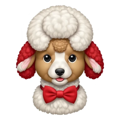 Poodle with red bow tie, portrait sticker