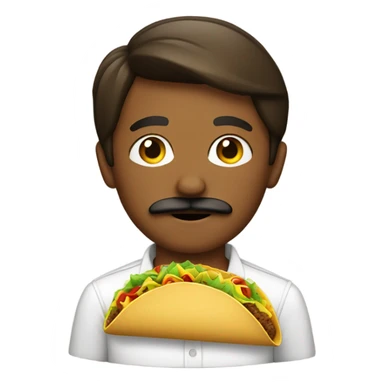 young man with mustache dressed as a taco sticker