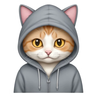 American short hair cat with a hoodie on sticker
