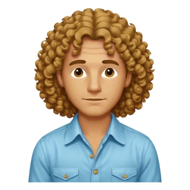 70s 80s men with long curly hair style  sticker