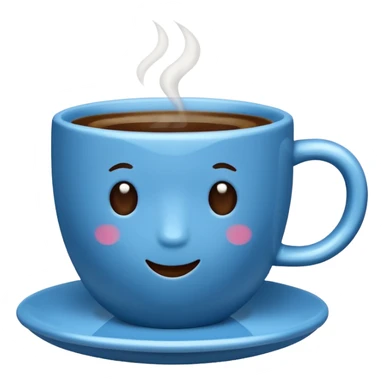 hot blue coffe cup sticker