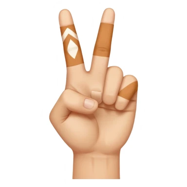 Una mano haciendo la w con los dos dedos de inmedio cruzados  sticker