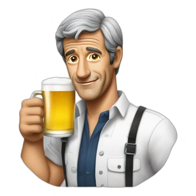 Jean Paul Belmondo drinking beer sticker