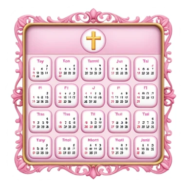make a catholic calendar with very girly pink tones sticker