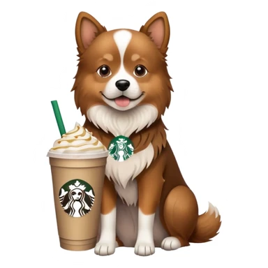 Dog with a Starbucks  sticker