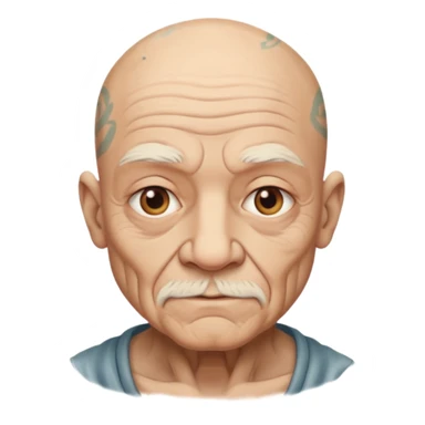 tatooed old bald man  sticker