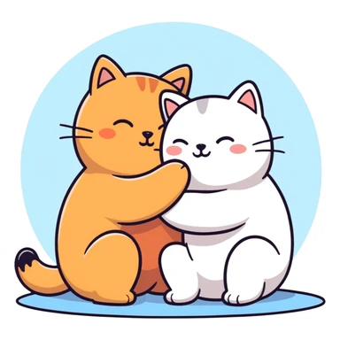 Gattino che massaggia le spalle a un orso  sticker