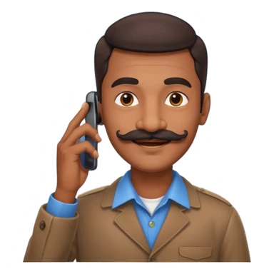 generate an indian uber driver calling on mobile sticker