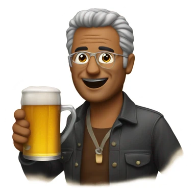 Tony Reddy drinking a beer sticker