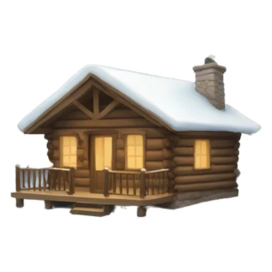 winter cabin sticker