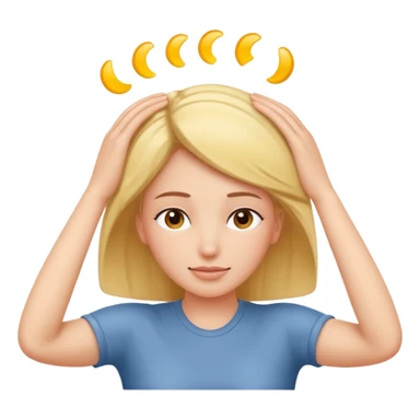 A relax face whit her hands on her head  sticker