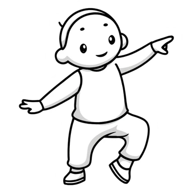 cartoon figure dancing with happy Friday energy sticker