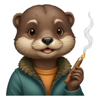 Cute female Otter smoking a big joint sticker