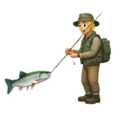 man fishing for trout sticker