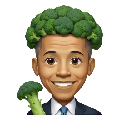 Barack Obama broccoli head Obama sticker