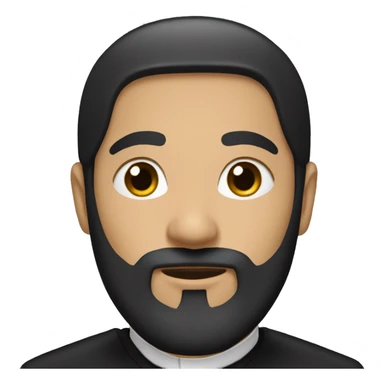 Orthodox priest with black hair, black beard and ponytail  sticker