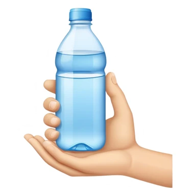hand holding bottle of water sticker