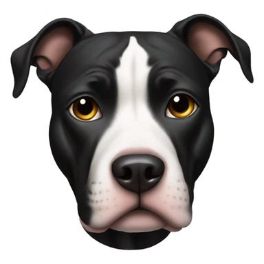 Black pitbull with a thinking face sticker