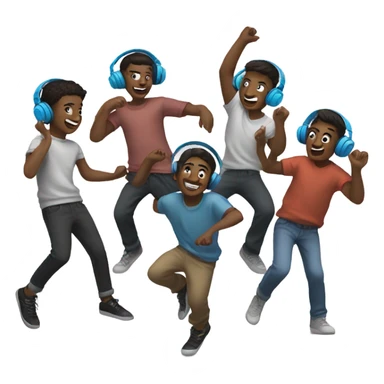 boys enjoying music outdoors sticker