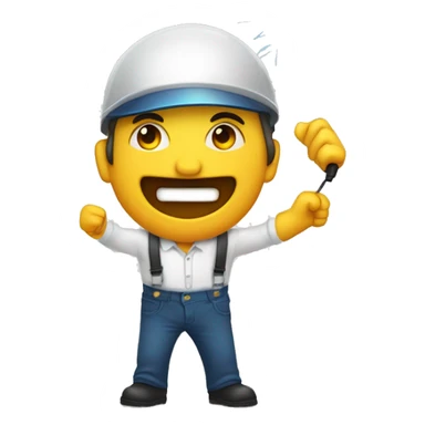 eletricista con un rayo en una mano sticker