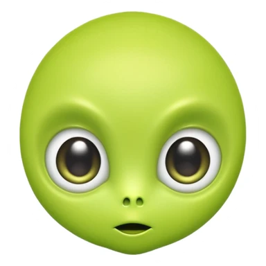 lime green cute kawaii alien sticker