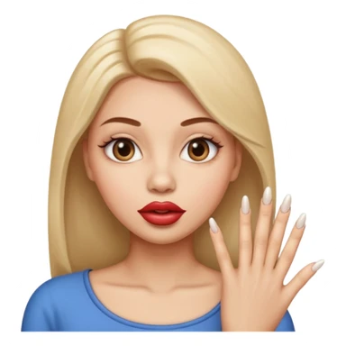 Big lips long nails bestie round head sticker