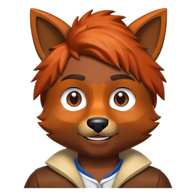 Foxy with a Roblox guy sticker