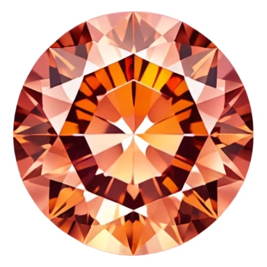 Round cut Padparadscha sapphire with sunset orange-pink hue and sparkling facets sticker