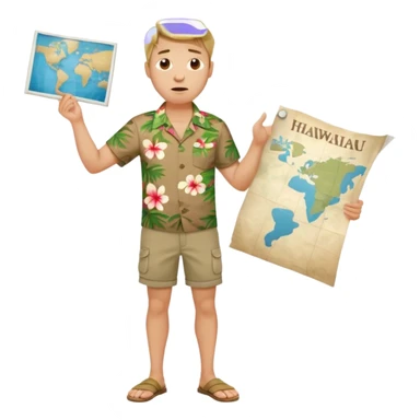 confused tourist full body sticker