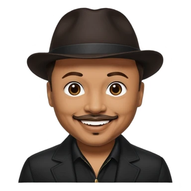 Howard Hewett with dark brown hair, black outfit sticker