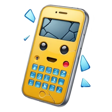 broken yellow cell phone sticker