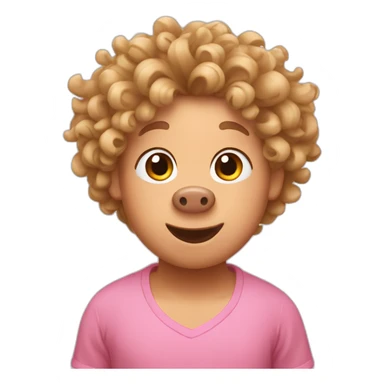pig-with-curlyhair sticker