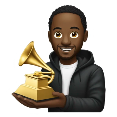 Kendrick Lamar holding a Grammy  sticker