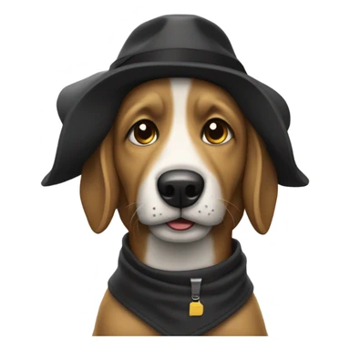 Perro negro con lazo sticker